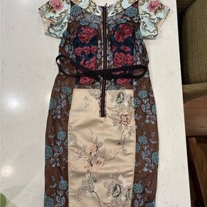 Anthropologie Multicolor Floral Midi Dress